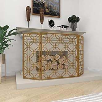 Contemporary Gold Metal Fireplace Screen