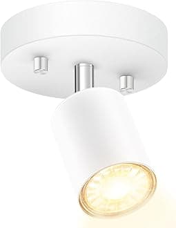 BoostArea LED Light Track Lighting Kit, Monopoint Sconce Adjustable Flush Mount Spot Light, Flexibly Rotatable Light Head for Kitchen, Living Room, Bedroom, GU10 Bulb Not Included, C0102