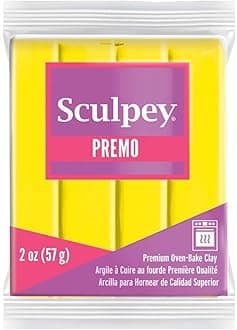 Polyform Premo Sculpey Polymer Clay 2Oz Zinc Yellow Hue, Acrylic, Multicolour