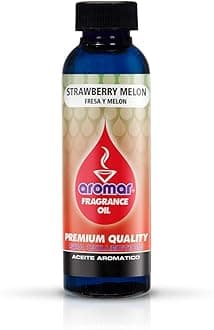 AromarPremium Fragrance Oil, Pack of 3 Strawberry Melon 2oz. Bottles. Long Lasting Aromatic Scent, Fresh and Revitalizing Aromatherapy for Living Room, Bedroom, and Kitchen