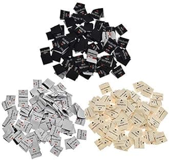 Susuntas 100 Pieces Handmade Fabric Labels Tags Clothes Labels, Handmade Fabric Labels, Embroidered Fabric Labels Tags, Handmade Labels Sewing DIY Decor (Beige)