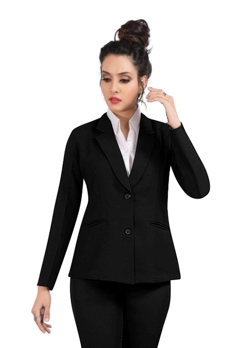 Women's Single Breasted Formal Blazer Black
