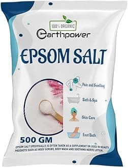 EarthPower Epsom Salt For Pain Relief Epsom Salt For Foot Epsom Salt For Bath Epsom Salts For Feet Pain For Muscle Relief Relieves Aches & Pain Epsom Bath Salt Crystal and Bath (500gm)