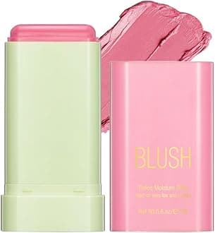 Multi-Use Blush Stick,Soft Creamy Blush,2-in-1 Cheek and Lip Tint,Waterproof Hydrating Solid Natural Moisture Smooth Blendable Matte Finish Face Blush Makeup,01 shy pink