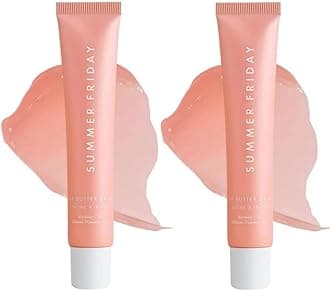 Summer Lip Balm Gloss Lip Oil Tinted Lip Balm Lip Mask Butter Conditioning Instant Brightened Moisture Dry Lips Hydration Sheer Tinted Soothing Pink Lip Care Shine Vanilla (2PC-D)