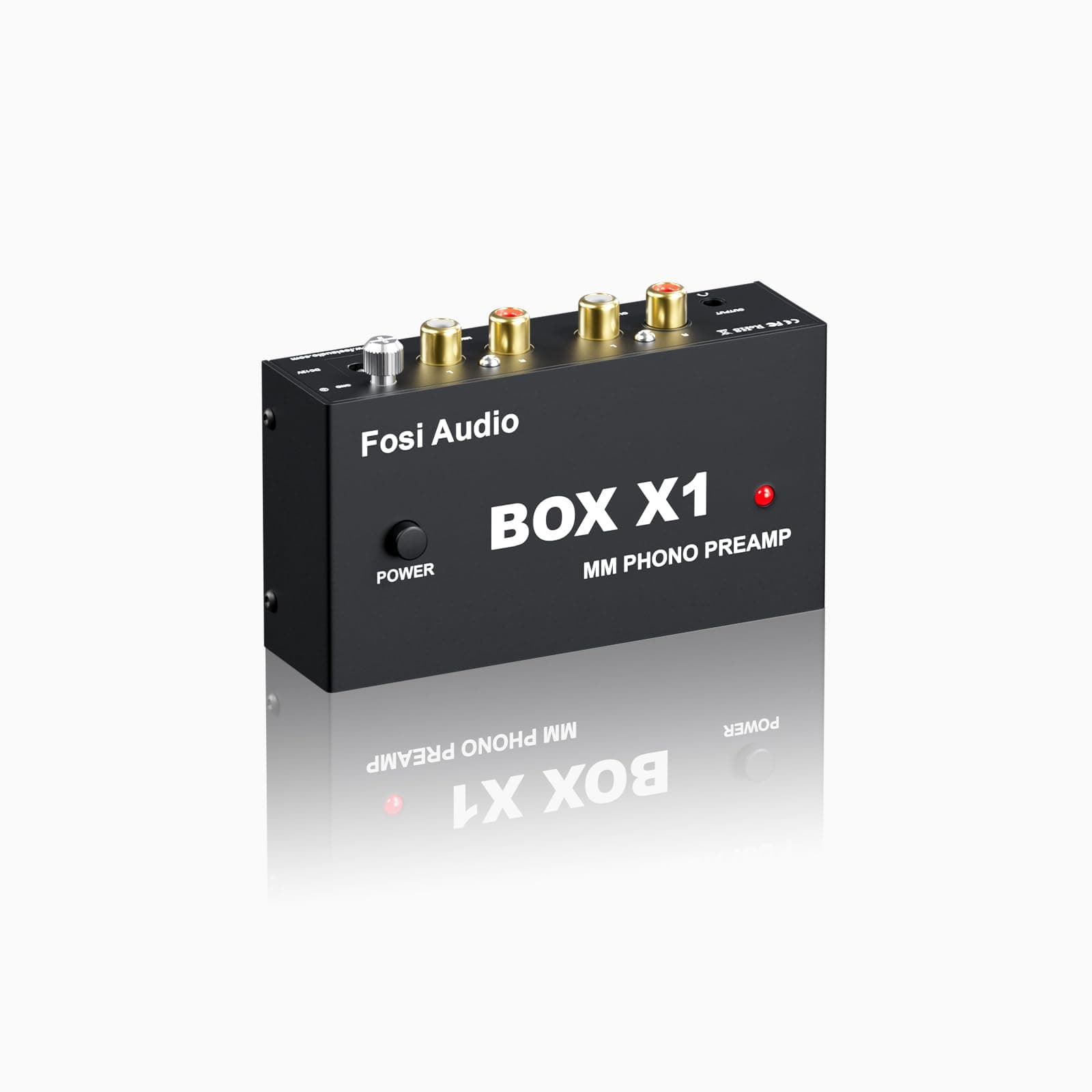 BOX X1 Phono Preamp for MM Turntables with 3.5MM Headphone and RCA Output, Mini Phono Preamplifier with Power Switch for Phonograph/Record Player, DC 12V Power Adapter Included