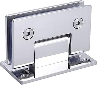 Heavy Duty 90 Degree Glass Door Cupboard Showcase Cabinet Clamp Glass Shower Doors Hinge Replacement Parts Wall-to-Glass (Polished Chrome)