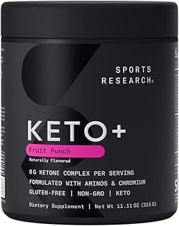 Sports Research Keto Plus ‚ Exogenous Ketones - goBHB‚ 30 Servings - Fruit Punch