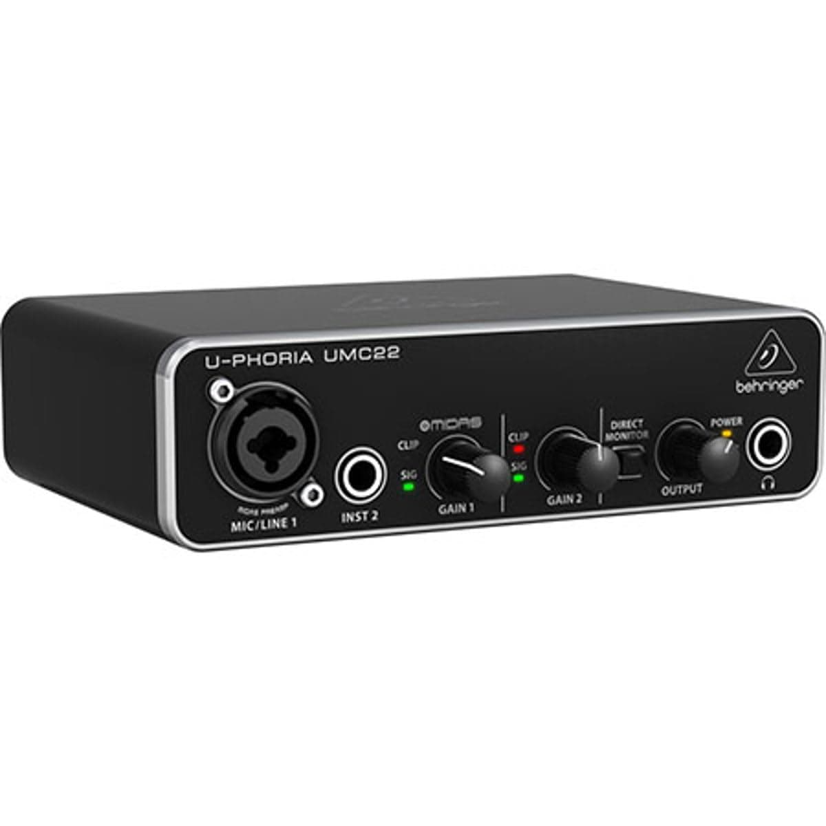 UMC22 Audiophile 2x2, 48 kHz USB Audio Interface with Midas Mic Preamplifier | For Recording Microphones and Instruments