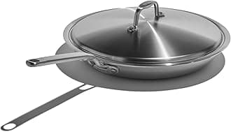 Heritage Steel x Eater 12 Inch Frying Pan with Lid | Made in USA | 5-Ply Fully Clad Stainless Steel Pan | Stay Cool Handle Design | Induction Ready & Non-Toxic Pan