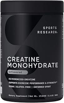 Sports ResearchCreatine Monohydrate, 5G micronized Creatinine - 500g, Unflavoured