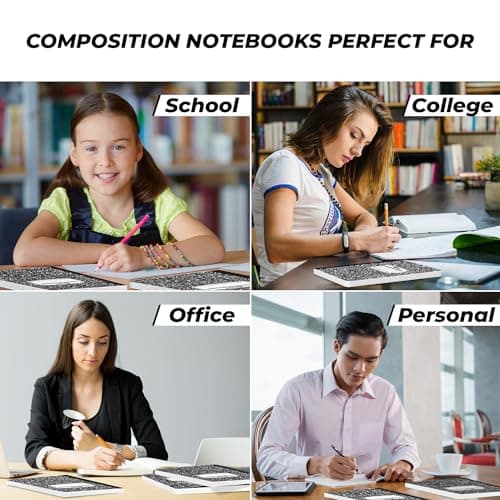 Rosmonde 2000 Pack (Pallet) Composition Notebooks Bulk, Wide Ruled, Full Pallet of Notebooks, 100 Sheets (200 Pages), 9-3/4 x 7-1/2, Bulk Notebooks for School, Bulk Office Notebooks, 4-7 Days Transit