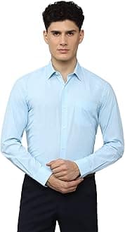 Peter England Men's Everyday Solid Slim Fit Full Sleeve Formal Shirt | Cotton-Rich