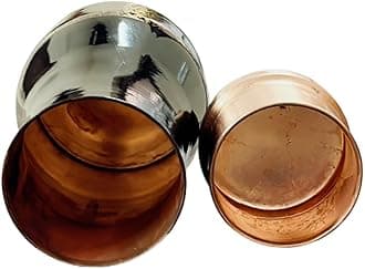 KC Pure Copper Designer Copper Water Bottle | Pitchers | Water Jug | Bedroom Jar | Bedside Bottle Carafes with Tumbler/Glass with Lid | with Etching Print Design 1250 ML