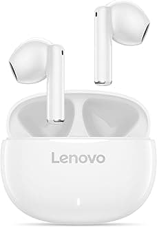 Lenovo E310 True Wireless Stereo Earbuds Bluetooth 5.3 ENC Noise-Cancelling Earbuds with 13mm Speaker Type-C Charging 20h Battery Life for Music Calls Comfortable Fit Wireless Earbuds- White