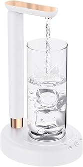 Desktop Water Dispenser Pump for 5 Gallon Bottle, 5 Gallon Water Jug Dispenser with Adjustable Height Design, Portable Type-C Charging Table Bedside Water Pump for Home(White)