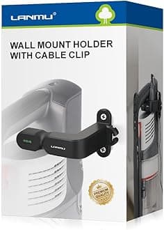 LANMU Wall Mount Holder Compatible with Shark IX141 IX141AMZ IZ462H IZ682H IZ377H IZ376H IZ387H Pet Cordless Stick Vacuum and Handheld Vac CH951 CH950, wiht Cable Organizer Clip