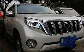 Car Lights Assembly For Toyota Prado 2014-2017 LED Headlights DRL Turn Signal High Beam Angel Eye Projector Lens (xenon bulb)