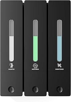 Shampoo and Conditioner Dispenser - Wall-Mounted 3-Chamber Shower Soap Dispenser, No-Drill, 1200ML Capacity, for Bathroom & Hotel