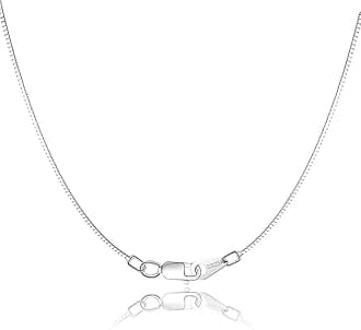 Jewlpire 925 Sterling Silver Chain for Women Girls 0.8mm Box Chain Lobster Claw Clasp - Italian Necklace Chain - Super Thin & Strong - Friendly Price & Quality 16/18/20/22/24 Inch