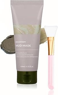 TLM Recovery Mud Mask | Relief Mud Mask | Korean Mud Masks for Face | Hydrating & Moisturizing Deep Pore Cleanser （With brush）