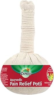 Zandu Ayurvedic Pain Relief Potli -180g |Manual Massager Potli | Alleviate Knee, Back, Neck & Leg Pain| Reduce Swelling | Improve Blood Flow with Pain Relief Potli | Blend of 17 Potent Ayurvedic Herbs