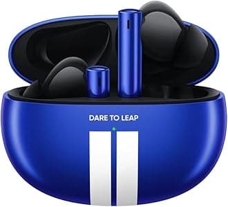 Buds Air 3 Bluetooth Headphones, Active Noise Cancelling, Bluetooth 5.2, 10 mm Dynamic Bass Boost Driver, Nitro Blue, Asphalt Black, Ear Tips in Sizes S/M L, RMA2105