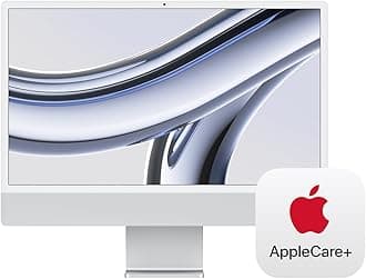 Apple 2023 iMac All-in-One Desktop Computer with M3 chip: 8-core CPU, 10-core GPU, 24-inch Retina Display, 512GB SSD Storage. Works with iPhone/iPad; Silver With AppleCare+ (3 Years)