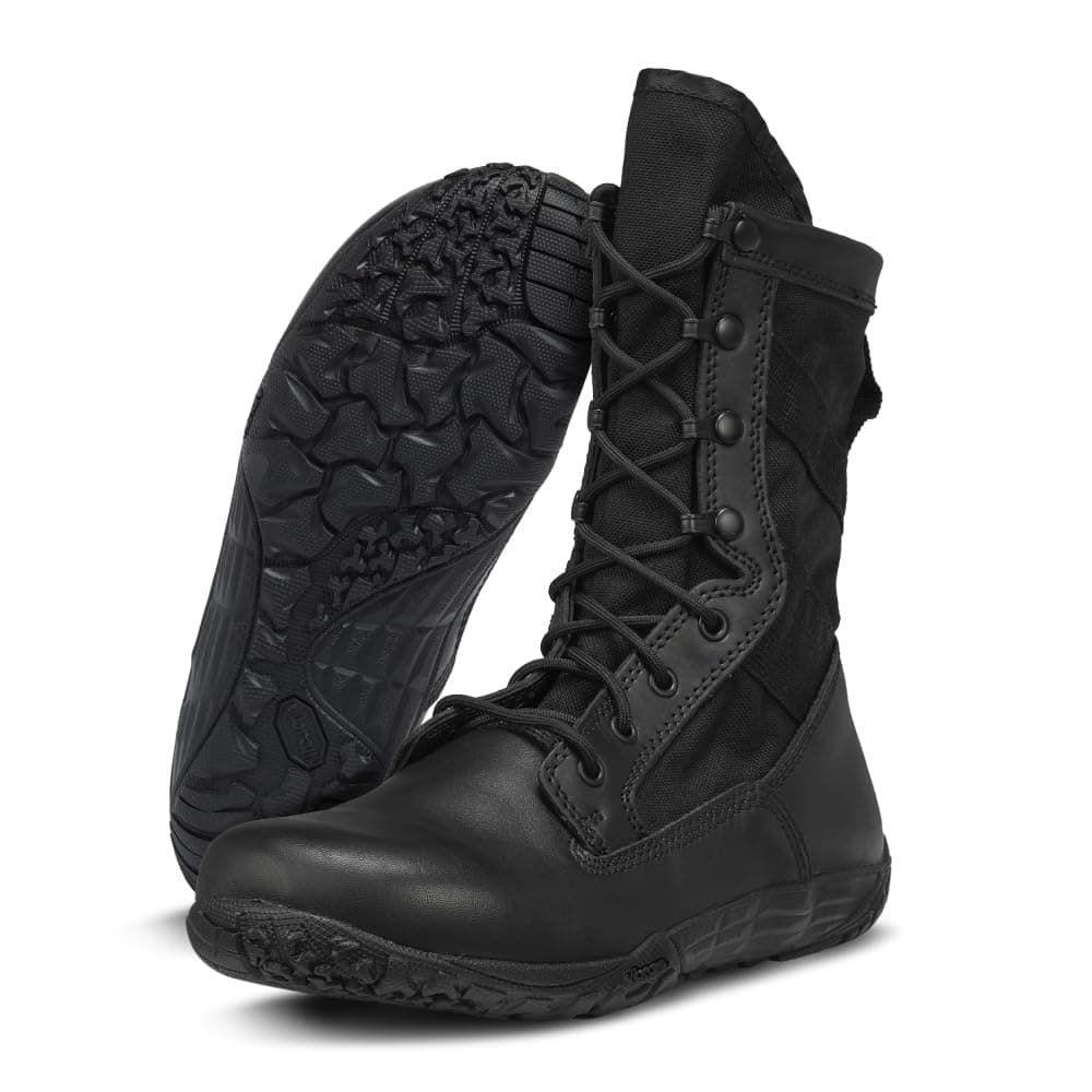 Belleville Mini-Mil TR102 Minimalist Boot - Zero Drop Barefoot Boots - EMS Footwear with Vibram Tread - Tactical Footwear for Men - Breathable & Lightweight - Vibram Tarsus Outsole