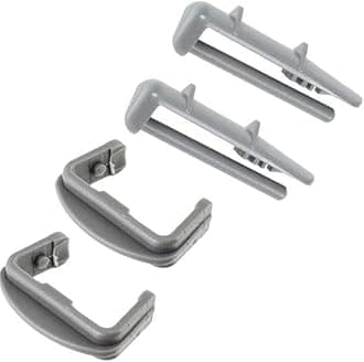 Full set of DISHWASHER BASKET RAIL CAPS 2 x Rear and 2 x Front by Vaporly UK Compatible with Beko/Lamona