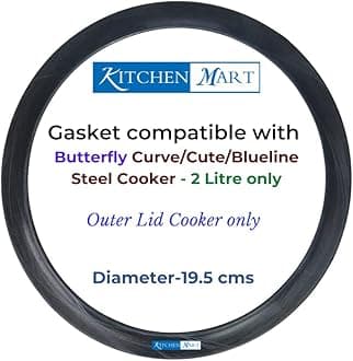 Kitchen Mart Gasket compatible with Butterfly Outer Lid Pressure cooker (For Steel Cookers, 2 Litres)