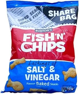 VSTARChips Crisps Bags Collections - Deliciously light & Crispy Chips Bags (Fish N Chips Salt & Vinegar Chips 250g, 2 Packs)