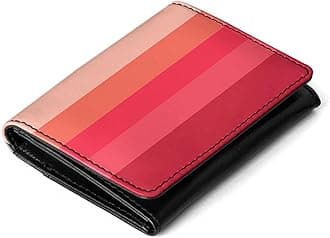 DailyObjects Flip Top Leather Card Wallet for Women, Berry Quin, Striped, Berry Quin