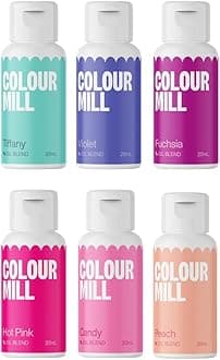 Colour Mill Oil Based Food Colouring Fairy Tale Set/6 - Next Generation Oil Based Food Colouring for Baking, Decorating, Icing and Cooking Food Dye DIY Slime and Crafts Making Burgundy - 6 x 20 ml