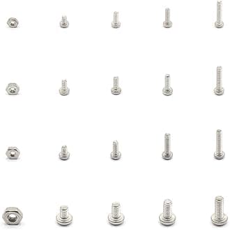 320pcs #2-56#4-40#6-32#8-32 UNC Stainless Steel Phillips Pan Head Machine Screws Nuts Assortment Kit