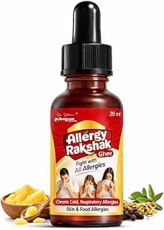 Dr. Satnam's Arogyam Ayurveda Allergy Rakshak Ghee 20ml | Ayurvedic Nasal Drops for Sneezing, Chronic Cold & Sinusitis | Herbal Nasya Oil for Respiratory Allergy Support