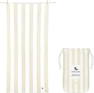Dock & Bay Beach Towel - Quick Dry, Sand Free - Compact, Lightweight - 100% Recycled - Includes Bag - Cabana Light - Bora Bora Beige - Extra Large (200x90cm, 78x35")