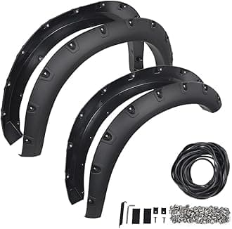 G-PLUS Fender Flares Modified 4pcs Matte Black Compatible with Dodge Ram 2500 3500 2019-2024 Pocket Rivet Smooth (Not Fit Dually models)