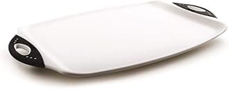 Dexas Chop & Serve Cutting Board, 12.5 by 20 inches, White with Black Handles (329-32-25)