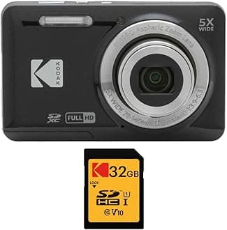 PIXPRO Friendly Zoom FZ55 Digital Camera (Black) with 32GB Class 10 UHS-I U1 SDHC Memory Card Bundle (2 Items)