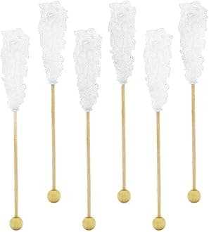 Rock Candy Lollipops Pops Candy Suckers, Variety Flavor and Color Assortment, 5.5" (6-Pack, Original)