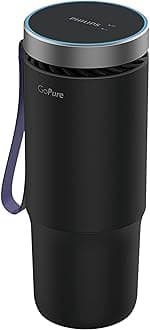 Philips GoPure GP5611 Small Portable HEPA Air Purifier with LED UVC Purification, for Car, Truck, RV/Camper, Reducing Allergens, Bad Smells, Smoke, Pet Odors, Bacteria, Viruses,Black