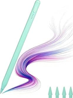 Stylus Pen for iPad, with tilt-Pressure Sensitivity and Multi-Point Anti-False-Touch Function. 20-Minute Fast Charging for 2018-2023 iPad/mini/Pro/Air (Green)
