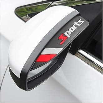 Blilo 2PCS Rear View Mirror Rain Eyebrows, Waterproof PVC Auto Side Mirror Rainproof Guard, Sports Visor Smoke Cover, Universal Exterior Accessories for Most Cars (Sport/Red)