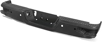 Auto Dynasty Rear Step Bumper Assembly Compatible with 09-10 Dodge Ram 1500, 11-18 Ram 1500, 19-23 Ram 1500 Classic, w/Park Sensor Hole/Step Pad/License Plate Light, Non Dual Exhaust Cutouts, Black