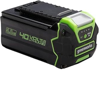 Greenworks 40V Battery. Original Greenworks 4Ah Powerful Lithium-Ion Battery for All Greenworks 40V Garden and Power Tools. Fast Charging, 3-Stage Level Control. 2 Year Warranty G40B4