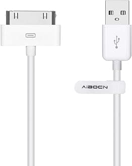Aibocn MFi Certified 30 Pin Sync and Charge Dock Cable for iPhone 4 4S / iPad 1 2 3 / iPod Nano/iPod Touch - White