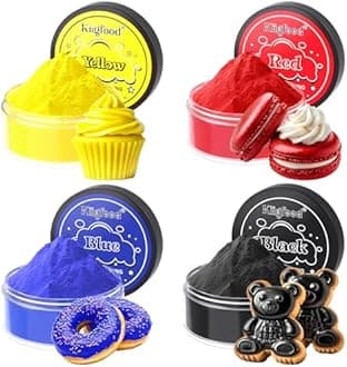 Food Coloring Powder - Kiigfood 4 Colors Vivid Powdered Edible Food Coloring, Upgraded Food Grade Food Dye Powder for Christmas Baking, Cookies, Icing, Cake Decorating, Slime Making - 5g/Bottles
