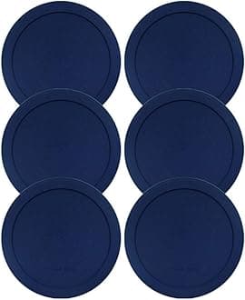 Wood Grip - Lids for Pyrex and Anchor Round Glass Containers - Lids For Pyrex Glass Containers - Replacement Lids (Blue, 4 Cups, 6 Pack)