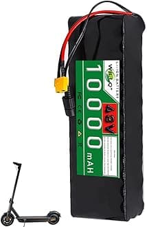 48V 10Ah E-bike Battery 48 Volts Lithium Battery Pack 13S4P 10000mAh Rechargeable Battery for 500W Scooter Motor Waterproof Electric Bicycle Battery with Charger,48v10ah xt60